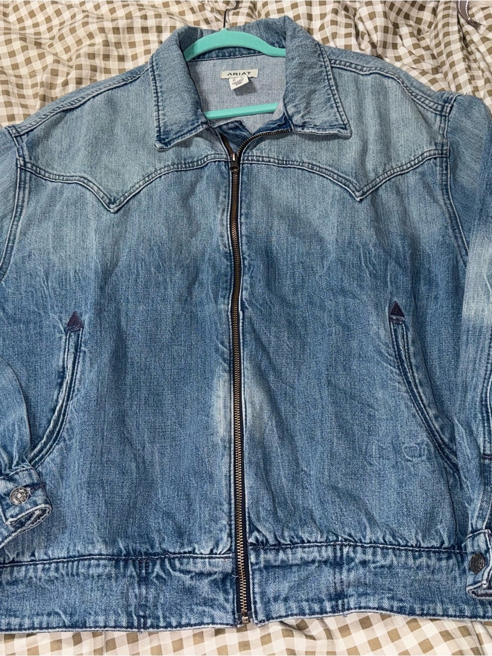 Ariat Washed Blue Denim Zip-Front Jacket